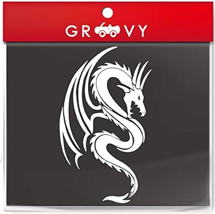 龍 ドラゴン 龍神 ステッカー Ver5 竜 開運 お守り 風水 かっこいい かわいい おしゃれ 車 ブランド アウトドア シール おもしろ グッズ 17 ホワイト ステッカー デカール 車 バイク Amazon