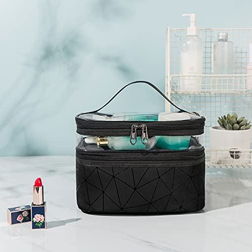 Amazon Brand-Eono Women Travel Makeup Bag Diamond Lattice Cosmetic Bag Make up Case Organizer for Girls