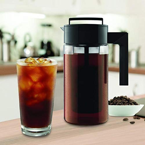 Elaco Coffee Kettle,900ML Cold Brew Iced Coffee Maker Airtight Seal Silicone Handle Coffee Kettle (Random)