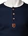 H2H Mens Casual Slim Fit Henley Shirts of Waffle Cotton with Leather Point Navy US L/Asia XL (JDSK31)