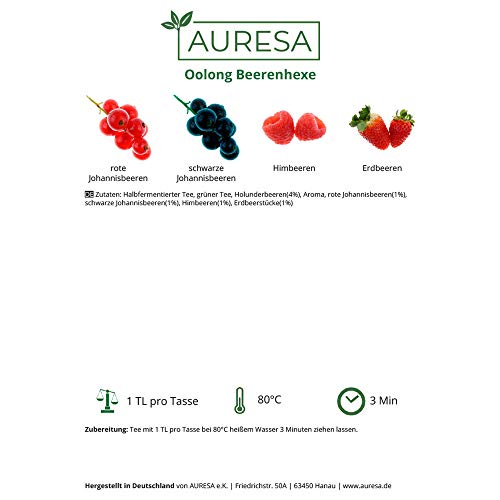 AURESA Oolong Tee Beerenhexe | Teemischung mit getrockneten Beeren | Oolongtee kombiniert mit grünem Tee – Bild 5