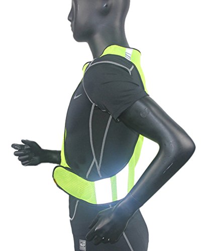 Ueasy High Visibility Running Cycling Safety Vest Reflective Vest With Reflective Stripes (Yellow)
