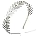 SALOCY Headbands Leaf Branch Bridal Hair Crown Head (Silver)