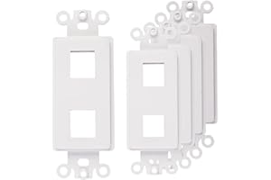 CHAOSSS &. ChaosssCo 2-Port Decorator Keystone Insert, Wall Plate Adapter, 2 Port, 5 Pack White