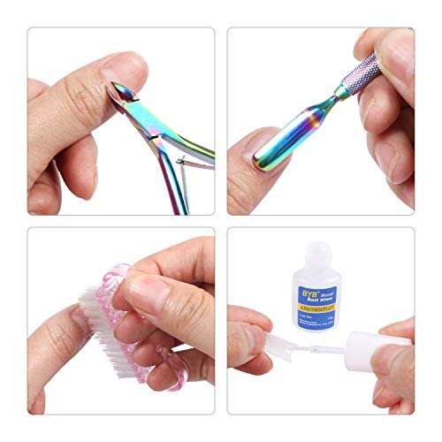 Polynail Gel Extension Tool Kit Acrylic Nails Builder Kit Nail Enhancement Builder Starter Set - Fake Nail Tips & Cuticle Trimmer Cutter & Pusher & Nail File & Acrylic Fake Nail Tips Clippers - Thumbnail 7