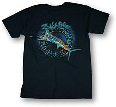Salt Life Mens Camo Marlin Graphic SS Pocket Tee Shirt Pullover T-Shirt (Small) Blue
