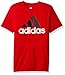 adidas Boys' Big Short Sleeve Logo Tee T-Shirt, Red, Large (14/16)
