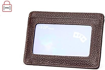 Acecle Women Men RFID Blocking Leather Slim Wallet Credit Card Case Sleeve Card Holder With ID Window And 1 Power Bank/Mouse Organizer