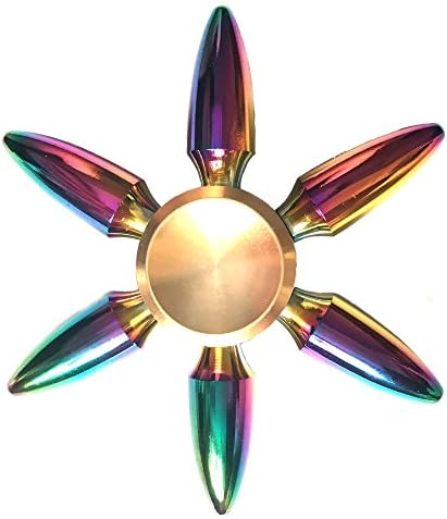 Rainbow 6 Fidget Spinners Stainless Steel Durable and Quiet Spinner for Men