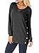 Kool Classic Womens Casual Long Sleeve Side Button Blouse T-Shirt