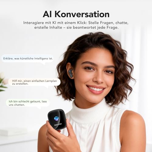N02 Übersetzer Kopfhörer mit KI Chatbot, 4-1 HiFi-Klang Übersetzungskopfhörer mit 165 Sprachen & 9 Modi, 48h Akku Touchscreen Sprachübersetzer, Bluetooth 6.0 für Reisen, Wirtschaft und Sprachenlernen