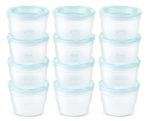 Qooc baby food freezer storage containers, 3 ounce (pack of 12)