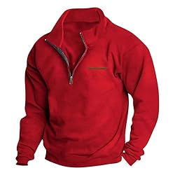 Mens Quarter Zip Pullover Vintage Fashion Long
