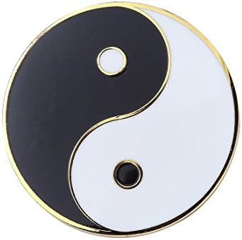 Last Valentine Yin Yang Tai Ji Lapel Pin Nickel Plated Color Enamel Pin