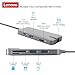 Lenovo USB-C Hub, Type C Adapter With HDMI Port, Gigabit Ethernet Port, USBC Charging Port, 2 USB 3.0, 1 USB 2.0 Ports, SD/TF Card Reader, Compatible For USB C Devices