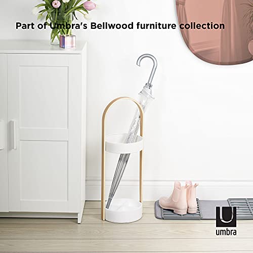 Umbra Space Saving Bellwood Umbrella Stand, White/Natural Pricepulse
