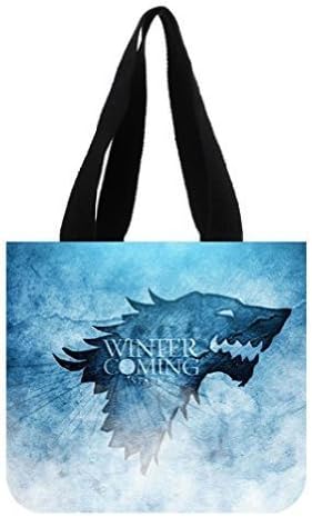 Custom Game of Thrones Winter is coming Canvas Tote Bag Reusable Shopping Bag (2 Sides)