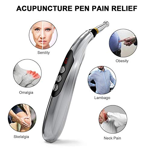 5-in-1 Acupuncture Pen USB Rechargeable Energy Acupuncture Pen with 5 Massage Head LED Display Electronic Meridians Laser Acupuncture & Acupressure Massager - Thumbnail 5