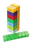 Pill Organizer - Large Travel Pill Container Case and 7 Day Weekly Pill Boxes With Tray Bundle Set by Juvale