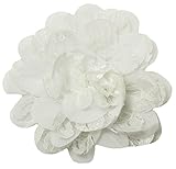 Wholesale Princess Chiffon Fabric and Lace Flower Hair Clip-White