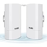 KuWFi 2-Pack 300Mbps Wireless Bridge, Outdoor CPE WiFi Kit Point to Point Wireless Access Point 2.4G Internet Bridge 1KM Tran