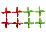 Apex RC Products Blade Inductrix Bright Red / Neon Green CW CCW Props - 2 Sets (8 Props) #9060GR