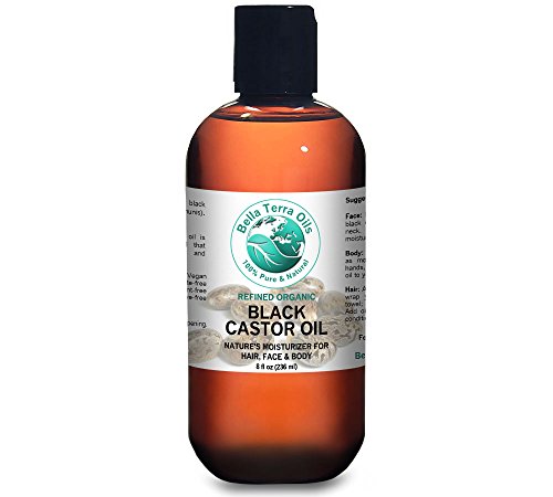 Black Castor Oil 8 oz 100% Pure Jamaican Refined Organic - Bella Terra Oils