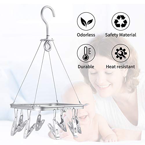 image for Senbowe Foldable Clip and Drip Hanger, Drying Hanger, Clothes Drying R