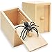 Handcrafted Solid Wood Spider In Box Prank,Rubber Spider Prank Box,Fun Practical Surprise Joke Boxes,Hilarious Halloween spider money surprise box Gift Box Surprise Toy and Gag Gift Practical Joke