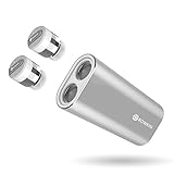 Rowkin Bit Charge Stereo: True Wireless Earbuds w/Charging Case. Bluetooth Headphones Smallest Cordless Hands-Free Mini Earphones Headset w/Mic & Noise Reduction for Android & iPhone (Silver)