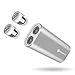 Rowkin Bit Charge Stereo: True Wireless Earbuds w/Charging Case. Bluetooth Headphones Smallest Cordless Hands-Free Mini Earphones Headset w/Mic & Noise Reduction for Android & iPhone (Silver)