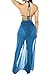 Kisscynest Women's 3 Piece High Waisted Halter Bikini Swimsuit Cover Ups Set Blue M