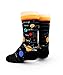 Foot Traffic, Cute & Quirky Planets Socks for Youth, Black (Shoe Sizes 12-5Y)