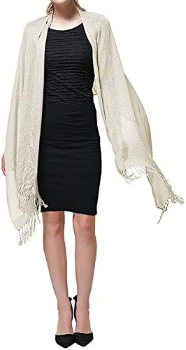 Shawls and Wraps for Evening Dresses, Wedding Metallic Shine Shawl Scarf for Women