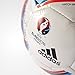 adidas Performance Euro 16 Glider Soccer Ball, White/Bright Blue/Solar Red/Silver Metallic, Size 1