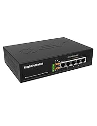 BV Tech 5 puertos Gigabit PoE + conmutador (4 puertos PoE +   1 Uplink puerto) 65 W 802,3 at poe sw501g