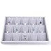 Oirlv Velvet Jewelry Organizer Trays Stackable Showcase Jewelry Display Storage Tray (15 Grids Insert)