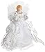 Kurt Adler CUL Fiber Optic LED Angel Christmas Treetop Figurine, 12-Inch, White and Silver
