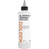 GOLDEN Silverpoint Drawing Ground, 8 fl. oz. Bottle | Artist grade drawing ground; opaque white primer for metal point and drawing media. Opaque