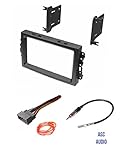 ASC Audio Car Stereo Install Dash Kit, Wire Harness, and Antenna Adapter to Add a Double Din Radio for some Chrysler Dodge Jeep with Factory Navigation- Important Compatibility and Vehicle Info Below