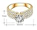 AmDxD Jewelry Gold Plated Women's Gold Engagement Rings Big Round CZ with 3 Rows Crystal Size 8