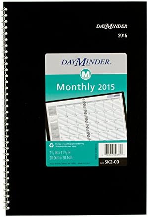 DayMinder Monthly Planner 2015, Wirebound, 7.88 x 11.88 Inch Page Size, Black (SK2-00)