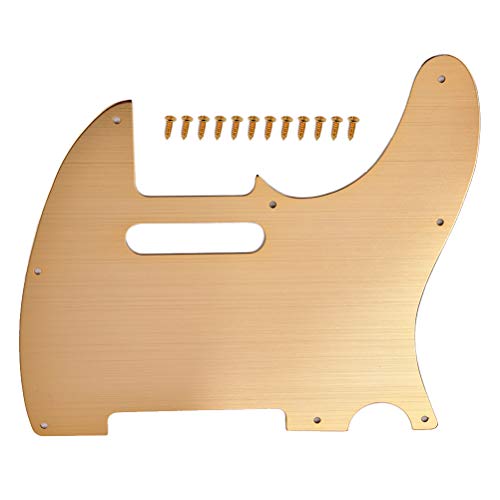 SUPVOX 8 Hole Aluminium Alloy Tele Guitar Pickguard Scratch Plate Fits US Mexican Standard Golden