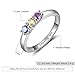 Personalized Mothers Rings with 3 Children Simulated Birthstones Mom Nana Rings Anniversary Rings for Women (3 Stones, 9)