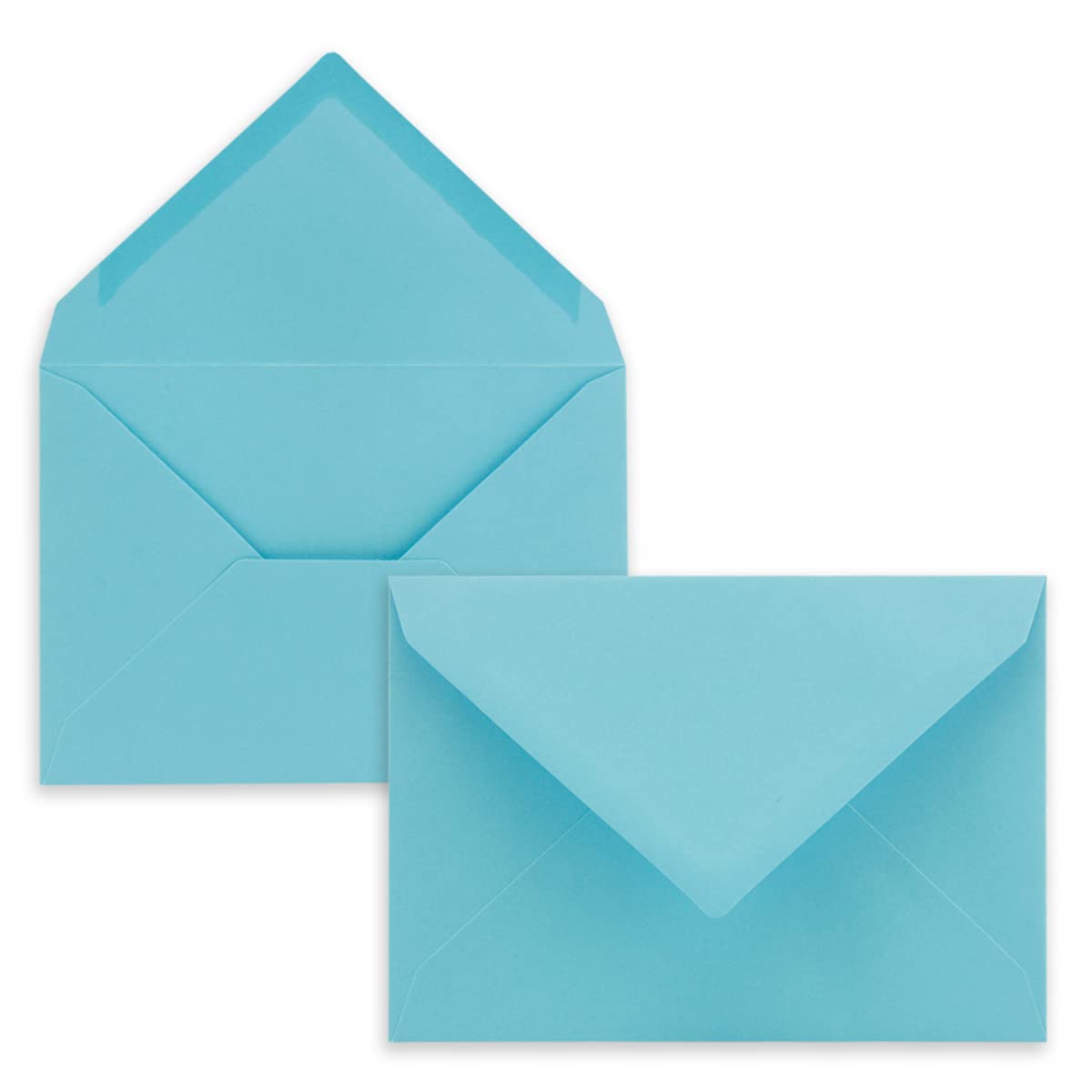 25 x Envelopes B6 17.5 x 12.5 cm Turquoise Wet Seal with Pointed Flap 120 g/m² for Weddings, Greeting Cards, Invitations