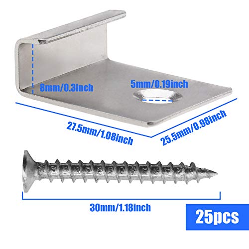 Terrassendielen Anfangs/Endklammer 8mm Decking Versteckt Anlasser Verschluss Board Clip mit Selbstschneidender Schraube… – Bild 3