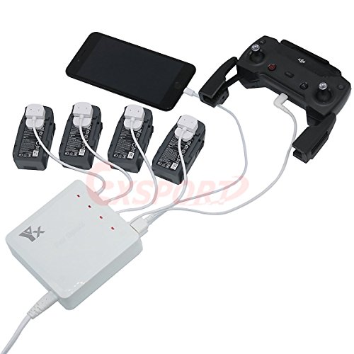 EXSPORT DJI Spark Battery Charger 5 In 1 Smart Multi Battery Intelligent Charging Hub Rapid Battery Charger for DJI Spark