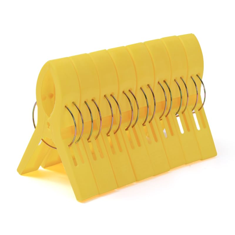 JABINCO Beach Towel Clips Chair Clips Towel Holder,Plastic Clothes Pegs Hanging Clip Clamps (Pack of 8)
