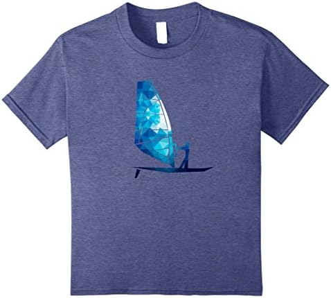 Kids Crystal Windsurfer Surfing Windsurfing Graphic Tshirt Tee 12 Heather Blue