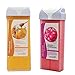 iMeshbean® Depilatory Roll on Wax Heater Roller Warmer Cartridge Strips Honey & Milk Hair Removal Kit for Women Men (2 Wax & 1 Paper)